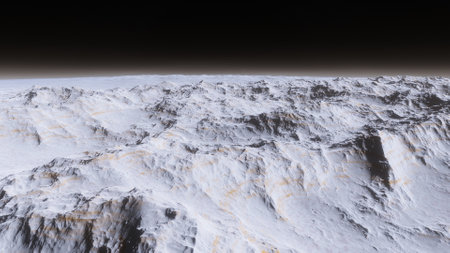 alien planet landscape, science fiction illustration, view from a beautiful planet, beautiful space...