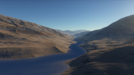 alien planet landscape, science fiction illustration, view from a beautiful planet, beautiful space background 3d renderの写真素材