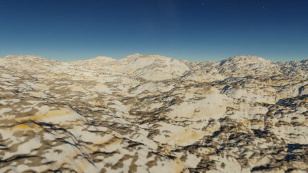 alien planet landscape, science fiction illustration, view from a beautiful planet, beautiful space background 3d renderの写真素材