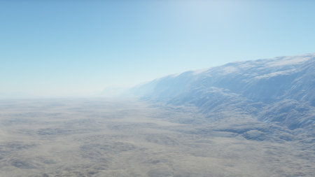 alien planet landscape, science fiction illustration, view from a beautiful planet, beautiful space background 3d renderの写真素材