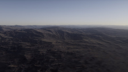 alien planet landscape, science fiction illustration, view from a beautiful planet, beautiful space background 3d renderの写真素材