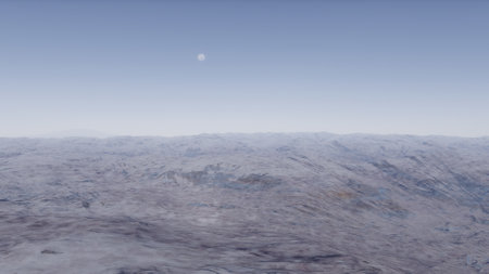 alien planet landscape, science fiction illustration, view from a beautiful planet, beautiful space background 3d renderの写真素材