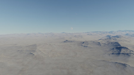 alien planet landscape, science fiction illustration, view from a beautiful planet, beautiful space background 3d renderの写真素材
