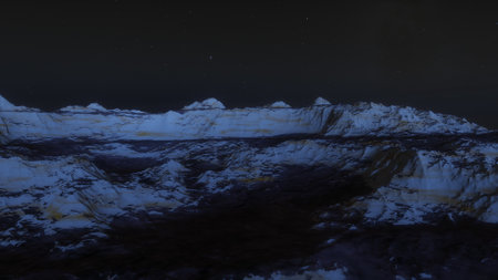 alien planet landscape, science fiction illustration, view from a beautiful planet, beautiful space background 3d renderの写真素材
