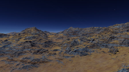 alien planet landscape, science fiction illustration, view from a beautiful planet, beautiful space background 3d renderの写真素材