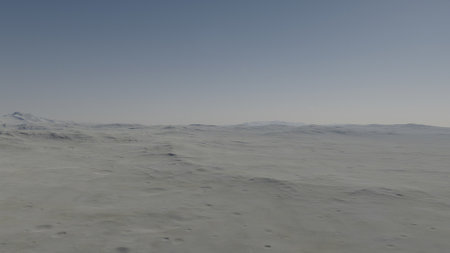 beautiful view from an exoplanet, a view from an alien planet, a computer-generated surface, a fantastic view of an unknown world, a fantasy world 3D renderの写真素材