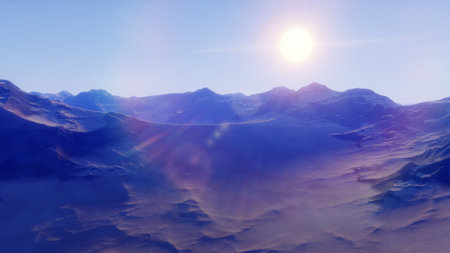 science fiction illustration, beautiful space background, a computer-generated surface, a fantasy world 3d renderの写真素材