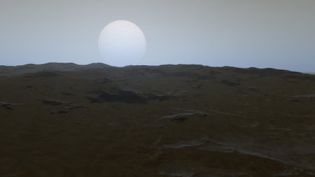 science fiction illustration, beautiful space background, a computer-generated surface, a fantasy world 3d renderの写真素材