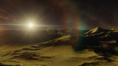 science fiction illustration, beautiful space background, a computer-generated surface, a fantasy...