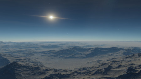 science fiction illustration, beautiful space background, a computer-generated surface, a fantasy world 3d renderの写真素材
