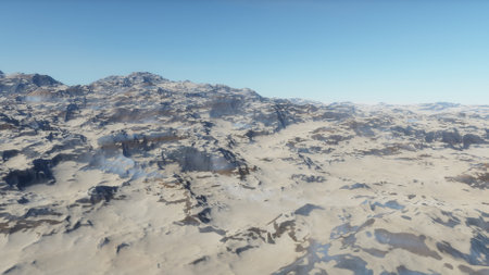 science fiction illustration, beautiful space background, a computer-generated surface, a fantasy world 3d renderの写真素材