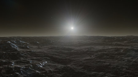 science fiction illustration, beautiful space background, a computer-generated surface, a fantasy world 3d renderの写真素材