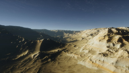 science fiction illustration, beautiful space background, a computer-generated surface, a fantasy world 3d renderの写真素材