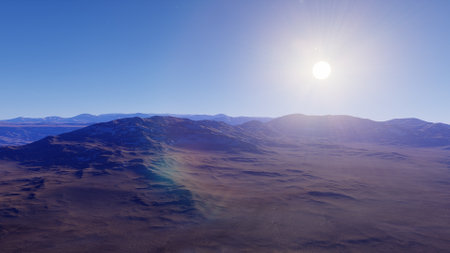 science fiction illustration, beautiful space background, a computer-generated surface, a fantasy world 3d renderの写真素材