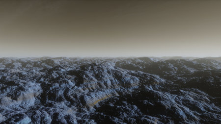 science fiction illustration, beautiful space background, a computer-generated surface, a fantasy world 3d renderの写真素材