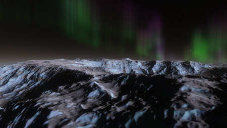 science fiction illustration, beautiful space background, a computer-generated surface, a fantasy world 3d renderの写真素材