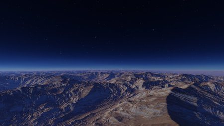 science fiction illustration, beautiful space background, a computer-generated surface, a fantasy world 3d renderの写真素材