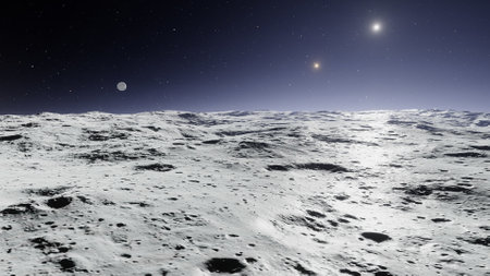 science fiction illustration, beautiful space background, a computer-generated surface, a fantasy world 3d renderの写真素材