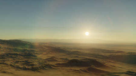 science fiction illustration, beautiful space background, a computer-generated surface, a fantasy world 3d renderの写真素材