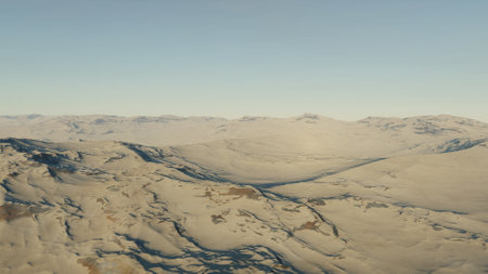 science fiction illustration, beautiful space background, a computer-generated surface, a fantasy world 3d renderの写真素材