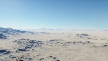 science fiction illustration, beautiful space background, a computer-generated surface, a fantasy world 3d renderの写真素材
