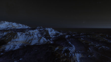 science fiction illustration, beautiful space background, a computer-generated surface, a fantasy world 3d renderの写真素材