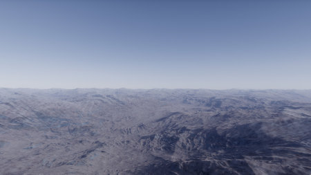 beautiful view from an exoplanet, a view from an alien planet, a computer-generated surface, a fantastic view of an unknown world, a fantasy world 3D renderの写真素材