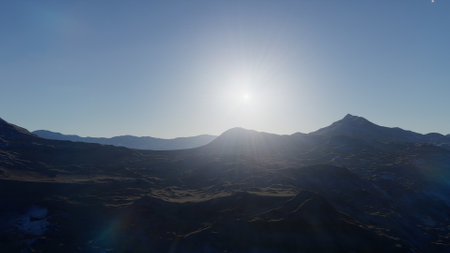 science fiction illustration, beautiful space background, a computer-generated surface, a fantasy world 3d renderの写真素材
