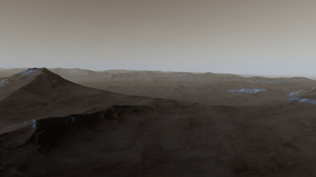 science fiction illustration, beautiful space background, a computer-generated surface, a fantasy world 3d renderの写真素材