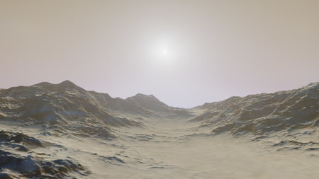 science fiction illustration, beautiful space background, a computer-generated surface, a fantasy world 3d renderの写真素材