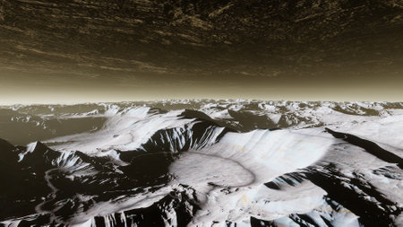 science fiction illustration, beautiful space background, a computer-generated surface, a fantasy world 3d renderの写真素材