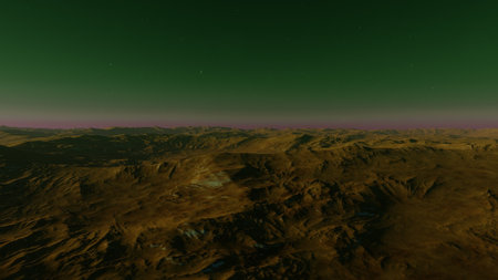 science fiction illustration, beautiful space background, a computer-generated surface, a fantasy world 3d renderの写真素材