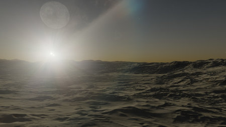 science fiction illustration, beautiful space background, a computer-generated surface, a fantasy world 3d renderの写真素材