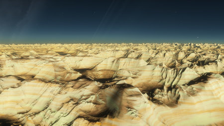 science fiction illustration, beautiful space background, a computer-generated surface, a fantasy world 3d renderの写真素材