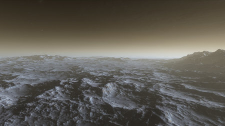 science fiction illustration, beautiful space background, a computer-generated surface, a fantasy world 3d renderの写真素材
