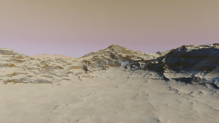 science fiction illustration, beautiful space background, a computer-generated surface, a fantasy world 3d renderの写真素材