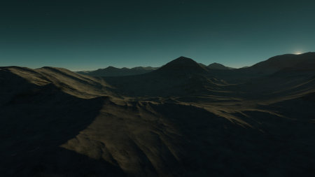 science fiction illustration, beautiful space background, a computer-generated surface, a fantasy world 3d renderの写真素材
