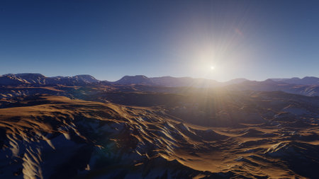 science fiction illustration, beautiful space background, a computer-generated surface, a fantasy world 3d renderの写真素材