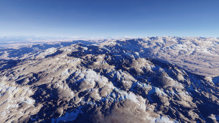science fiction illustration, beautiful space background, a computer-generated surface, a fantasy world 3d renderの写真素材