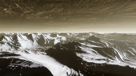 science fiction illustration, beautiful space background, a computer-generated surface, a fantasy world 3d renderの写真素材