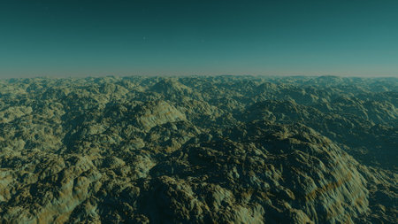 science fiction illustration, beautiful space background, a computer-generated surface, a fantasy world 3d renderの写真素材