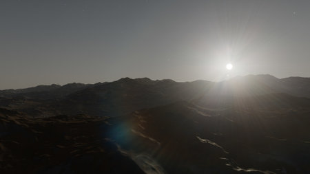 science fiction illustration, beautiful space background, a computer-generated surface, a fantasy world 3d renderの写真素材