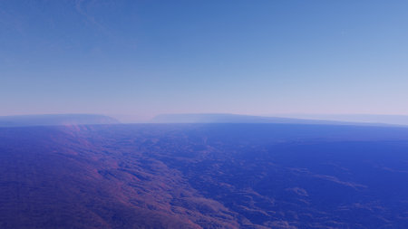 science fiction illustration, beautiful space background, a computer-generated surface, a fantasy world 3d renderの写真素材