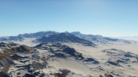 science fiction illustration, beautiful space background, a computer-generated surface, a fantasy world 3d renderの写真素材