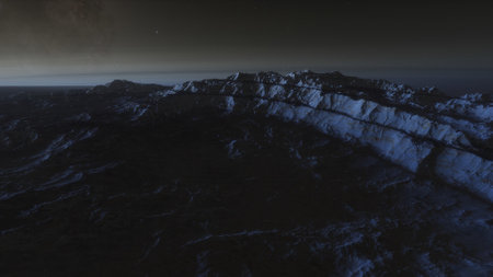 science fiction illustration, beautiful space background, a computer-generated surface, a fantasy world 3d renderの写真素材