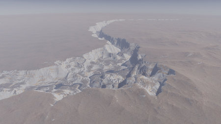 science fiction illustration, beautiful space background, a computer-generated surface, a fantasy world 3d renderの写真素材