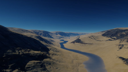 science fiction illustration, beautiful space background, a computer-generated surface, a fantasy world 3d renderの写真素材
