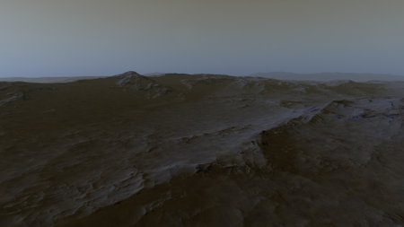 science fiction illustration, beautiful space background, a computer-generated surface, a fantasy world 3d renderの写真素材