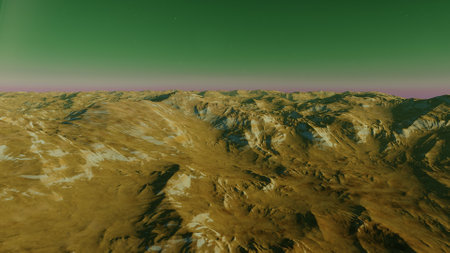science fiction illustration, beautiful space background, a computer-generated surface, a fantasy world 3d renderの写真素材