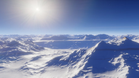 science fiction illustration, beautiful space background, a computer-generated surface, a fantasy world 3d renderの写真素材